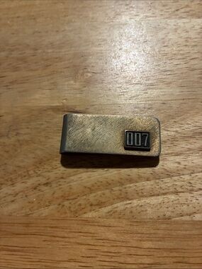 Vintage-Brass Money Clip with '007' Accent - Brass Finish